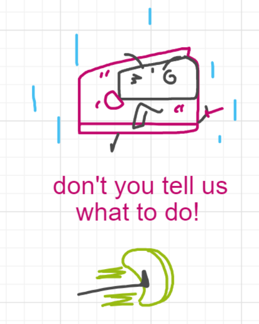 A panel from Running Duos, episode four of the Board Boards object show by Furretwalk/WalkingFurret.